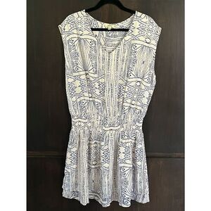 Kori America Blue & Cream Dress Medium